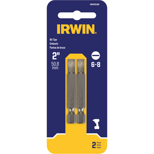 Power Bits, Slot, 6 - 8 Tip, 1/4" Drive Size, 2" Length Distribution Élite MP