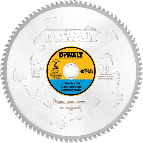 Lame de scie pour coupe d'acier inoxydable Metal Cutting, 14", 90 dents, Pour M&eacute;tal Distribution Élite MP