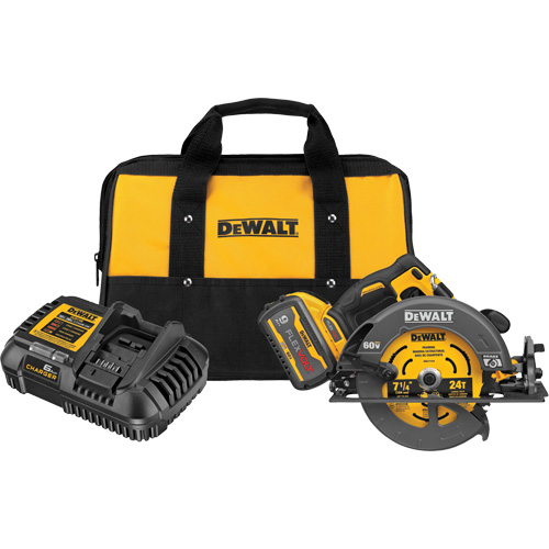 Ensemble de scie circulaire sans balai Flexvolt Max avec frein &eacute;lectrique, 7-1/4", 60 V Distribution Élite MP
