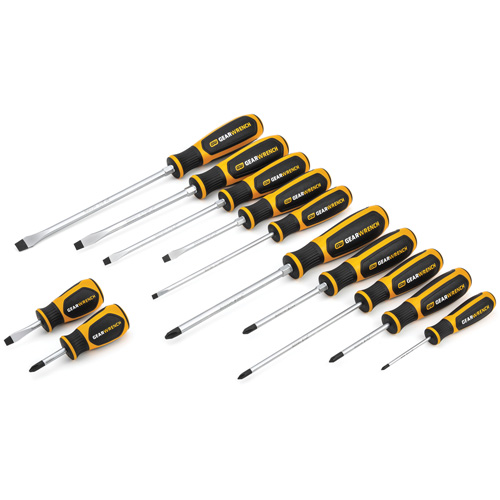 Phillips&reg;/Slotted Dual Material Screwdriver Set, 12 Pcs. Distribution Élite MP