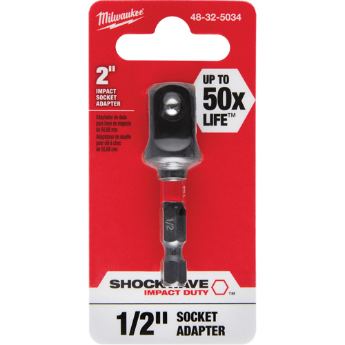 Adaptateur de douille &agrave; chocs Shockwave, 1/4" Prise, Dimension m&acirc;le 1/2", Sph&eacute;rique, 2" lo Distribution Élite MP