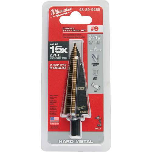 Foret &eacute;tag&eacute;, 7/8"/#9 - #9/1-1/8", Incr&eacute;ments de 1/32", Acier rapide au cobalt Distribution Élite MP
