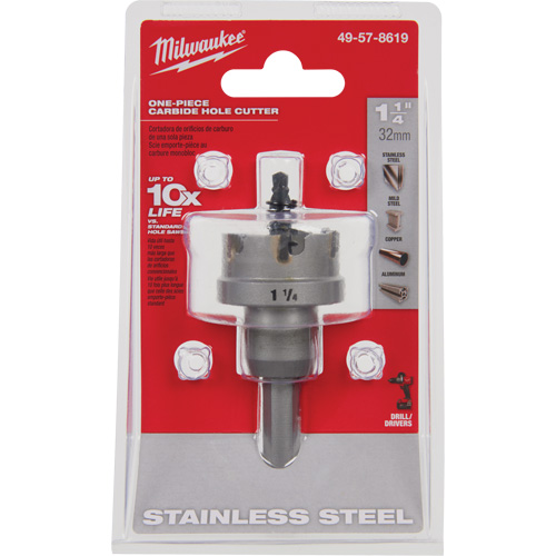 One-Piece Carbide Hole Cutters, 1-1/4", 3/16" Depth of Cut Distribution Élite MP
