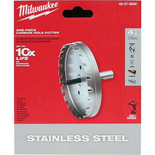 One-Piece Carbide Hole Cutters, 4-1/2", 3/16" Depth of Cut Distribution Élite MP