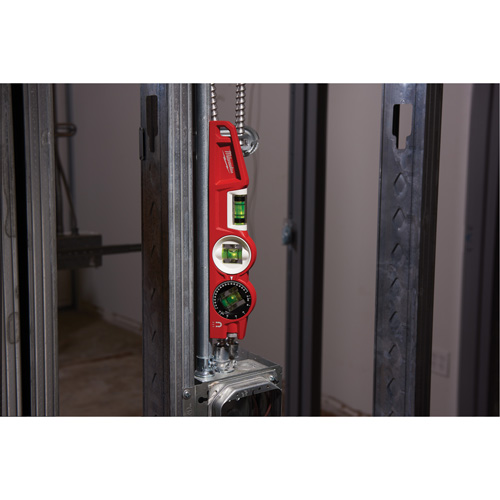 Niveau torpille moul&eacute; sous pression verrouillable avec fiole 360 degr&eacute;s, 10" lo, Aluminium, 3 fioles, Magn&eacute;tique Distribution Élite MP