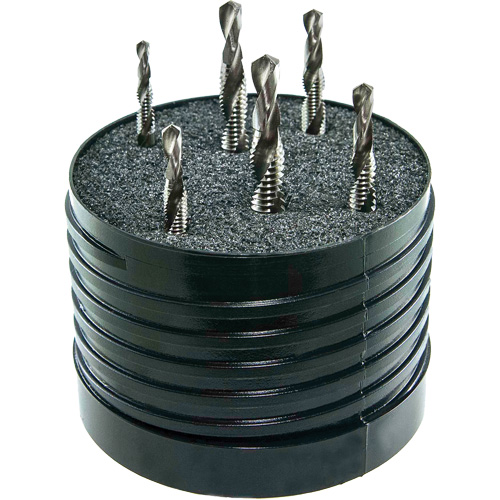 Jeu de tarauds & forets combin&eacute;s DRILLCO, 6 morceaux, Acier rapide Distribution Élite MP