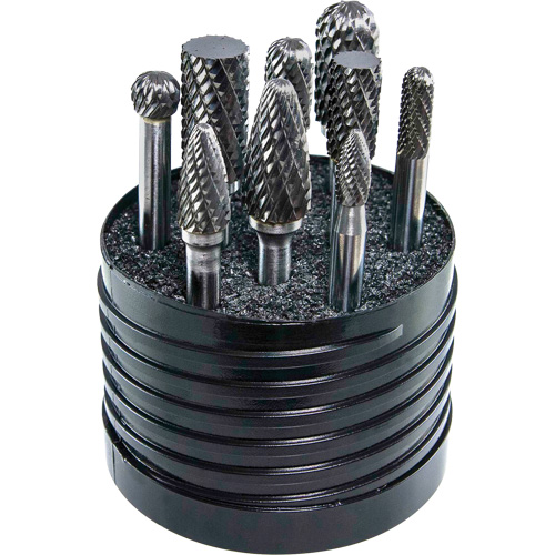 Drillco&reg; Magnum SET 1 Solid Carbide Single Cut Burr Set, 8 Pieces Distribution Élite MP
