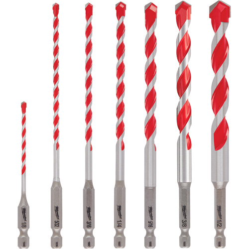 Large Shockwave Hammer Drill Bit Kit, 7 Pieces, Carbide Distribution Élite MP