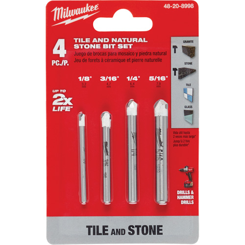 Natural Stone Bit Set, 4 Pieces, Carbide Distribution Élite MP