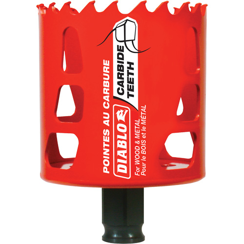 Scie cloche pour bois et m&eacute;tal, 2-1/2", Profondeur de la coupe 2-3/8", Carbure Distribution Élite MP