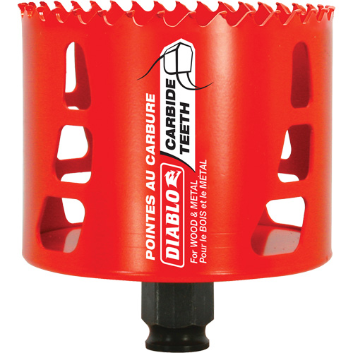 Wood & Metal Hole Saw, 3-1/4", 2-3/8" Depth of Cut, Carbide Distribution Élite MP