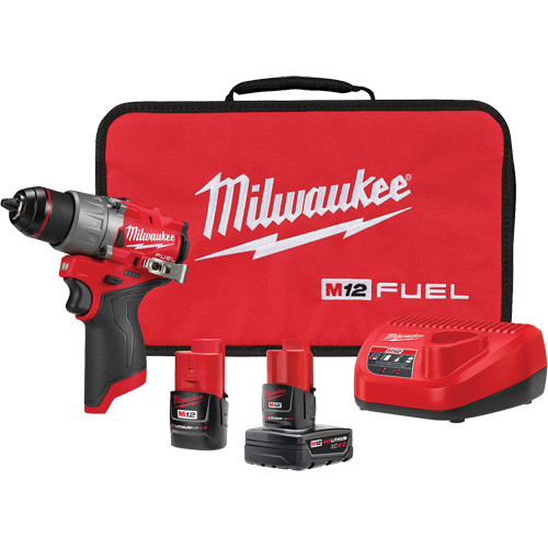 M12 Fuel Drill/Driver Kit, Lithium-Ion, 12 V, 1/2" Chuck, 400 in-lbs Torque Distribution Élite MP