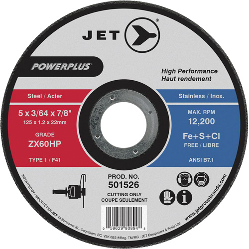 ZX46HP PowerPlus Cut-Off Wheel, 7" x 1/16", 7/8" Arbor, Type 1, 8500 RPM Distribution Élite MP
