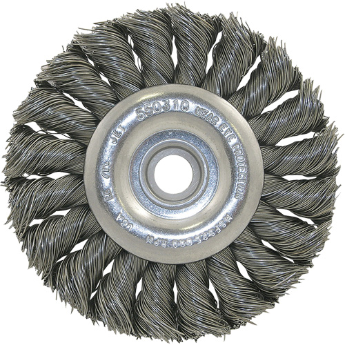 3K114 Brosse &agrave; fil nou&eacute;, non filet&eacute;, Dia. 3-1/4", Fils 0,014", Arbre 3/8"-1/2 Distribution Élite MP