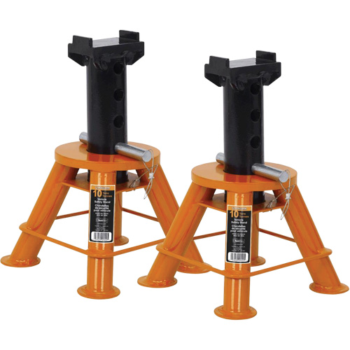 Low Profile Jack Stands, Locking Pin, 10 Tons Capacity, 17-1/3" - 11-1/8" H Distribution Élite MP