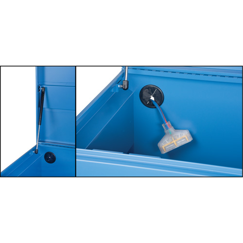 Coffre &agrave; outils de chantier, 60" x 24" x 27-1/2", Acier, Bleu Distribution Élite MP