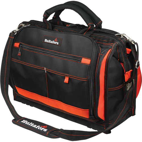 Porte-outils &agrave; compartiments multiples de 18", Polyester balistique, 50 pochettes, Noir/Rouge Distribution Élite MP