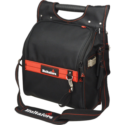 Pochette porte-outils pour &eacute;lectricien professionnel &agrave; fermeture &agrave; glissi&egrave;re, Polyester balistique, 19 pochettes, Noir/Rouge Distribution Élite MP