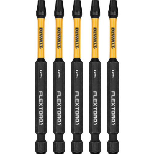 5-Piece FLEXTORQ&reg; Impact Screwdriving Bits, Torx, T-25, 1/4" Drive Distribution Élite MP
