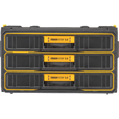 Unit&eacute; &agrave; trois tiroirs ToughSystem 2.0, 21-4/5" x 12-3/10" x 12-3/5", Noir/Jaune Distribution Élite MP