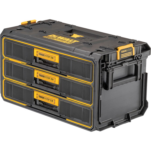 Unit&eacute; &agrave; trois tiroirs ToughSystem 2.0, 21-4/5" x 12-3/10" x 12-3/5", Noir/Jaune Distribution Élite MP