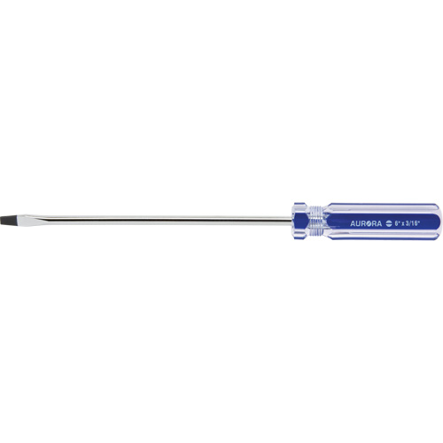 Tournevis &agrave; fente bleu transparent avec bandes, Tige de 3/16", Ronde, Prise en Plastique Distribution Élite MP