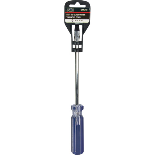 Tournevis &agrave; fente bleu transparent avec bandes, Tige de 5/16", Ronde, Prise en Plastique Distribution Élite MP