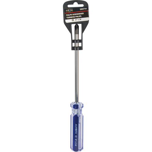 Tournevis Philips bleu transparent avec bandes, #3, Prise Plastique Distribution Élite MP