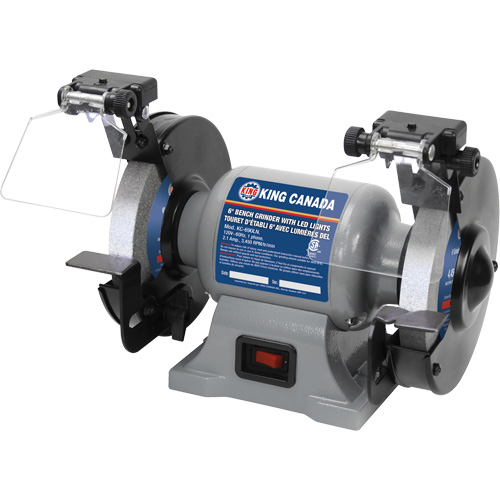 Bench Grinder with LED Lights, 6" Wheel Diameter, 3450 RPM Distribution Élite MP
