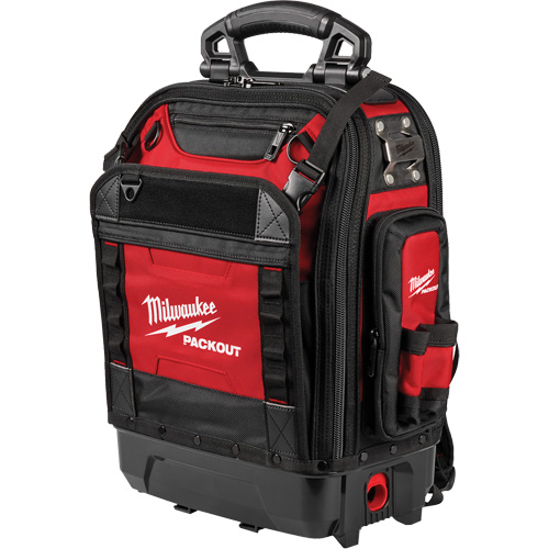 Sac &agrave; dos structur&eacute; PackOut, 9-1/2" lo x 18" la, Noir/Rouge, Polyester Distribution Élite MP