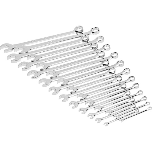 12-Point Long Pattern Combination Metric Wrench Set in Foam Storage Tray, Open-Ended, 24 Pieces, Metric Distribution Élite MP