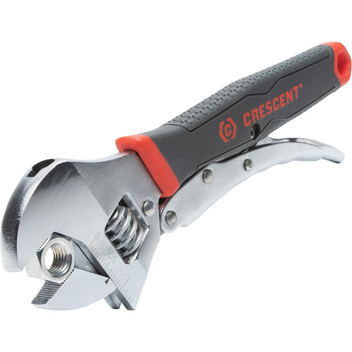 Locking Adjustable Dual Material Wrench, 10" L, 2-18/25" Max Width, Chrome/Polished Distribution Élite MP