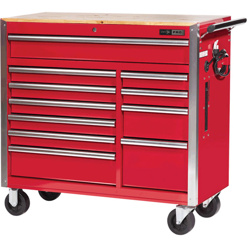 PRC4211 Pro Series Roller Cabinet, 11 Drawers, 42" W x 18" D x Red Distribution Élite MP
