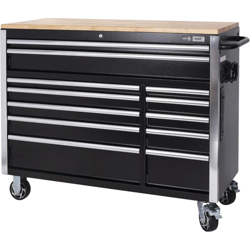 HDRC5212 HD Series Roller Cabinet, 12 Drawers, 51-1/4" W x 21" D x 40-3/10" H, Black Distribution Élite MP
