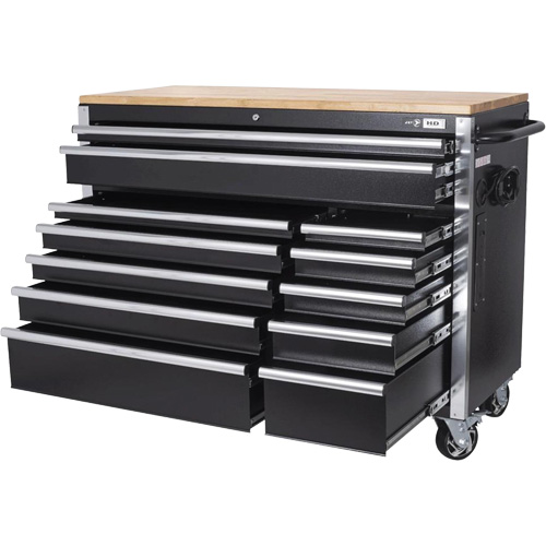 HDRC5212 HD Series Roller Cabinet, 12 Drawers, 51-1/4" W x 21" D x 40-3/10" H, Black Distribution Élite MP