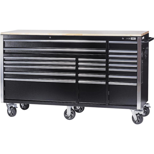 HDRC7220 HD Series Roller Cabinet, 20 Drawers, 72" W x 24" D x 42-3/10" H, Black Distribution Élite MP