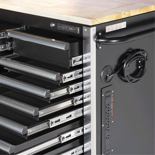 HDRC7220 HD Series Roller Cabinet, 20 Drawers, 72" W x 24" D x 42-3/10" H, Black Distribution Élite MP