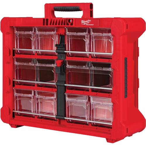 PACKOUT Tilt Bin Organizer, 15-1/5" x 19-7/10" x 6-7/10", Black/Red Distribution Élite MP