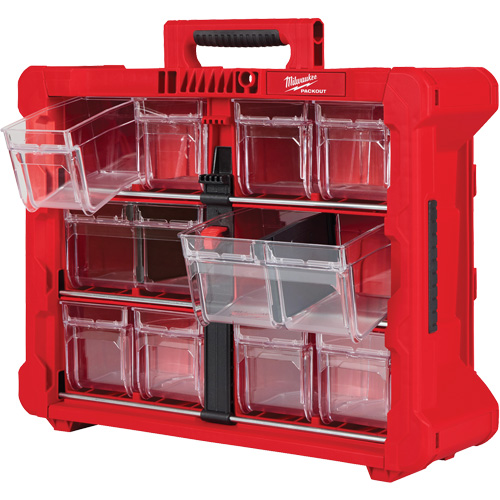 PACKOUT Tilt Bin Organizer, 15-1/5" x 19-7/10" x 6-7/10", Black/Red Distribution Élite MP