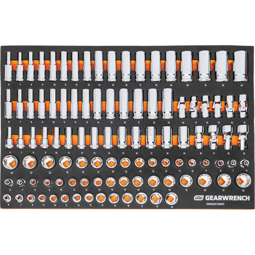MEGAMOD Metric Mechanics Tool Set in Modular Foam Trays with Rolling Cabinet, 358 Pieces Distribution Élite MP