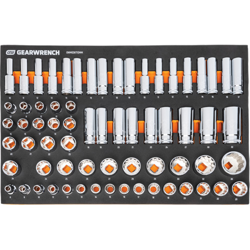 MEGAMOD Metric Mechanics Tool Set in Modular Foam Trays with Rolling Cabinet, 358 Pieces Distribution Élite MP