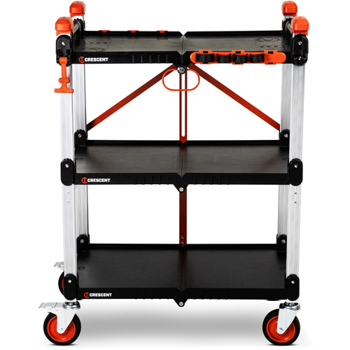 SITERUNNER 3-Shelf Folding Jobsite Cart, 30-3/5" L x 20" W x 42-1/2" H, Black Distribution Élite MP