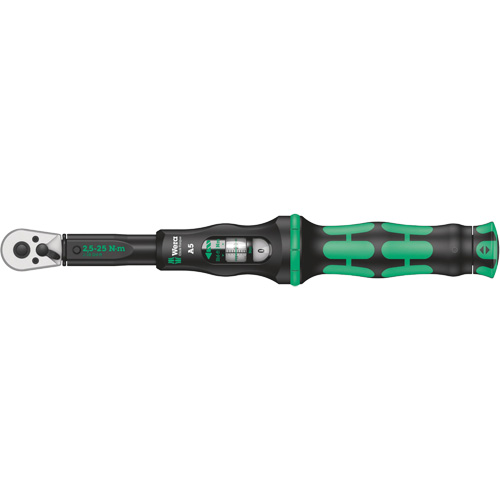 Cl&eacute; dynamom&eacute;trique Click-Torque A 5 avec cliquet r&eacute;versible, &agrave; cliquer, Entraînement 1/4" carr&eacute;, 2.5 - 25 Nm Distribution Élite MP