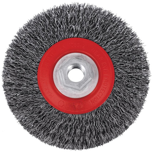Brosse m&eacute;tallique &agrave; fils torsad&eacute;s &agrave; haut rendement 5C14T, 5" dia., Fils 0,014", Arbre 5/8"-11NC Distribution Élite MP