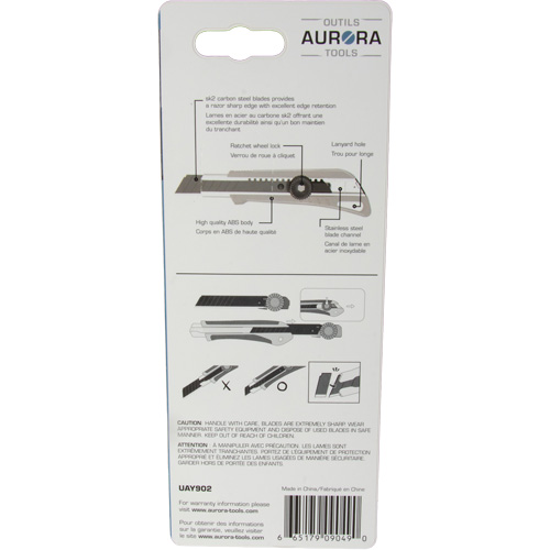 18mm Professional Knife with Ratchet, Stainless Steel, Heavy-Duty, Plastic Handle Distribution Élite MP