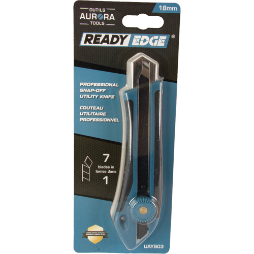Couteau professionnel de 18 mm, Acier inoxydable, Robuste, Prise en Caoutchouc Distribution Élite MP