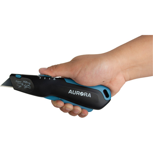 Retractable Safety Knife , Stainless Steel, Heavy-Duty, Plastic/Aluminum Handle Distribution Élite MP