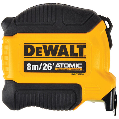 ATOMIC COMPACT SERIES Tape Measure, 26'/8 m, Imperial & Metric Graduations Distribution Élite MP