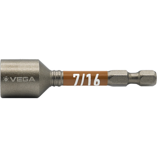 Impactech&reg; Nut Driver, 7/16" Tip, 1/4" Drive, 2-9/16" L, Magnetic Distribution Élite MP