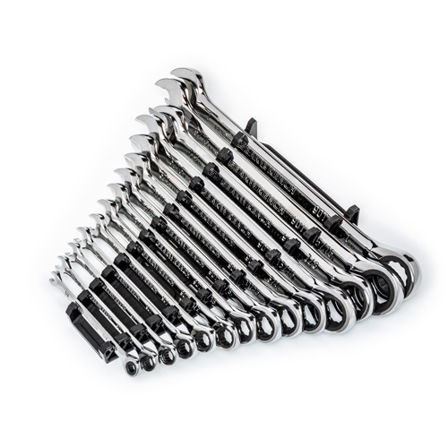 90-Tooth 12 Point SAE Wrench Set, Ratcheting Combination, 14 Pieces, Imperial Distribution Élite MP